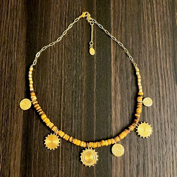 Jade & Jasper Minimalist Boho Necklace Beaded Neutrals Creams Browns Fall Summer - Picture 5 of 11